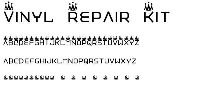 Vinyl repair kit font